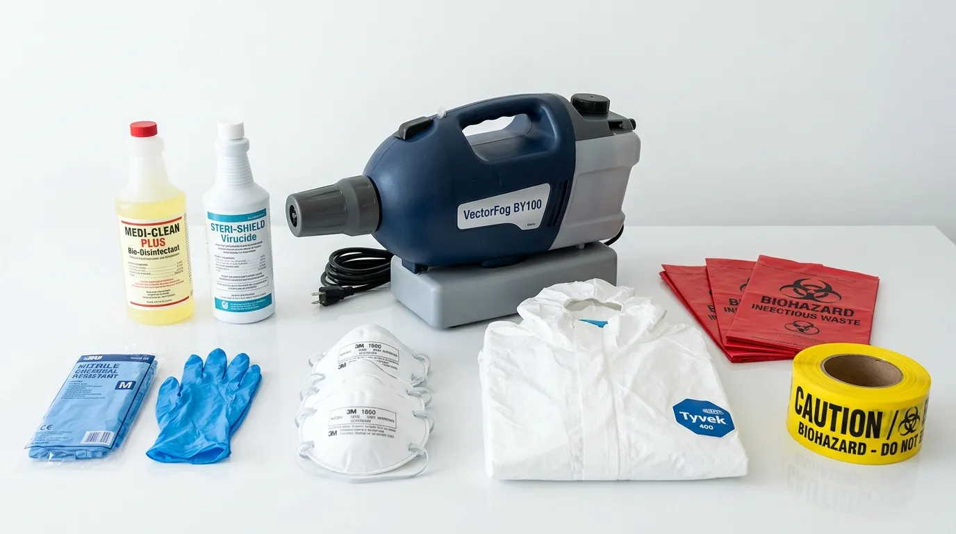 Professional biohazard remediation crew working in Cleveland Heights